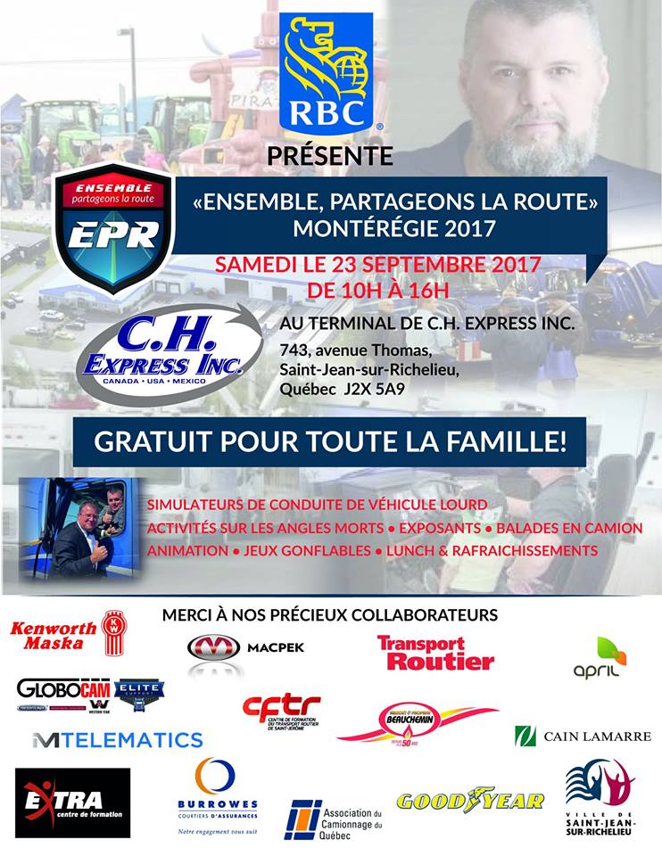 Affiche promotionnelle de RBC pour l'événement : ensemble partageons la route montérégie 2017